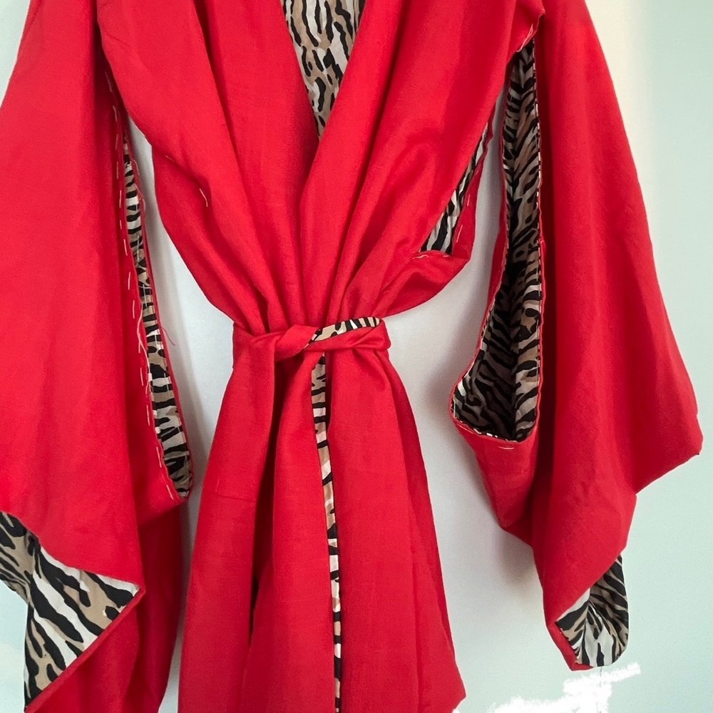 Kimonos lines with leopard handmade